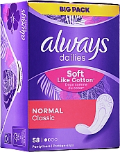 Парфумерія, косметика Гігієнічні прокладки, 58 шт. - Always Dailies Soft Cotton Normal