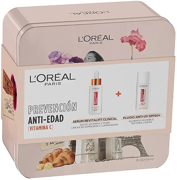 Набір - L'Oreal Paris Revitalift Clinical Case (serum/30ml + f/fluid/50ml) — фото N1