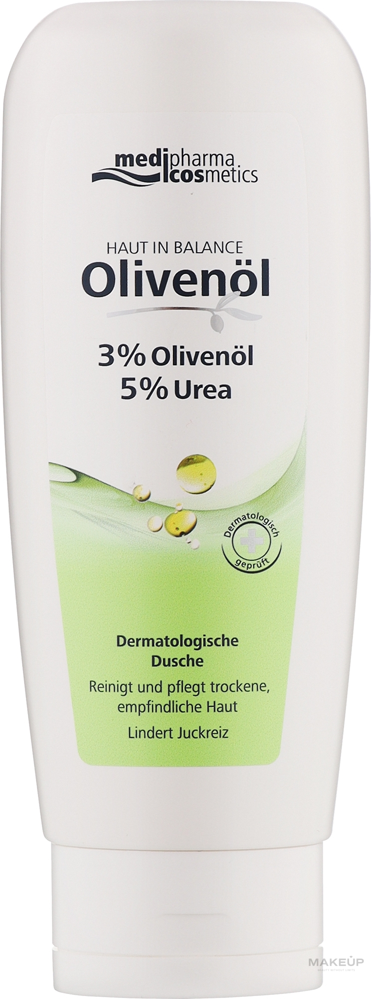 Дерматологічний гель для душу з сечовиною 5% - Medipharma Cosmetics Haut In Balance Olivenol — фото 200ml