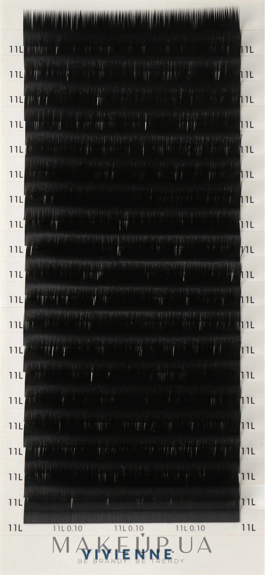 Накладні вії "Elite", чорні, 20 ліній (0,1, L, 11) - Vivienne — фото 1уп