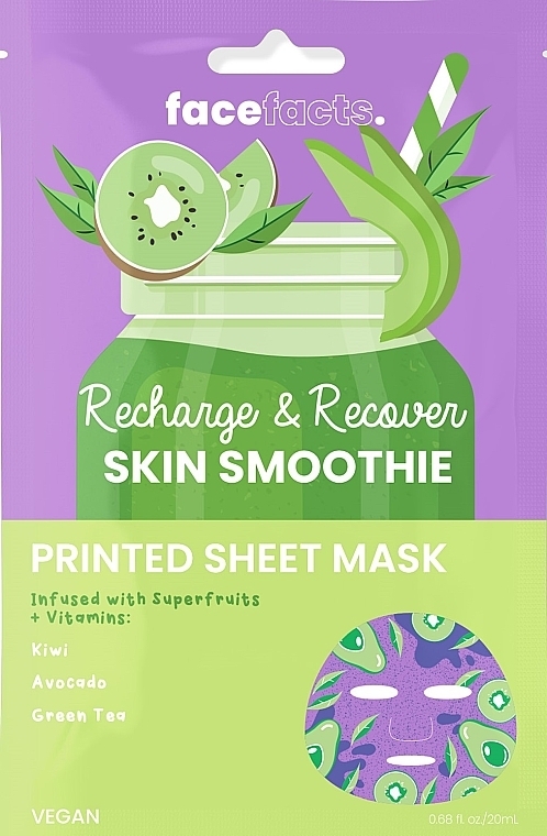 Тканевая маска для лица "Recharge & Recover" - Face Facts Printed Sheet Mask — фото N1