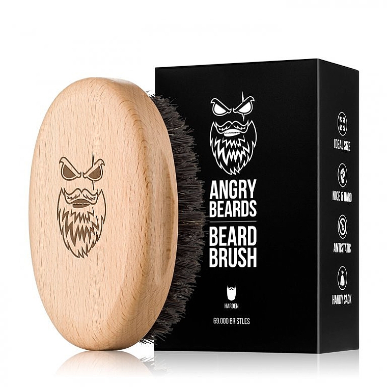 Дерев'яна щітка для бороди - Angry Beards Beard Brush Harden — фото N1