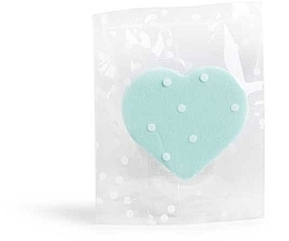 Парфумерія, косметика Спонж для макіяжу "Серце", зелений - IDC Institute Makeup Sponge Heart