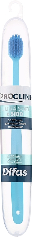 Зубна щітка "Ultra Soft" 512063, блакитна з синьою щетиною, в кейсі - Difas Pro-Clinic 5100 — фото N1
