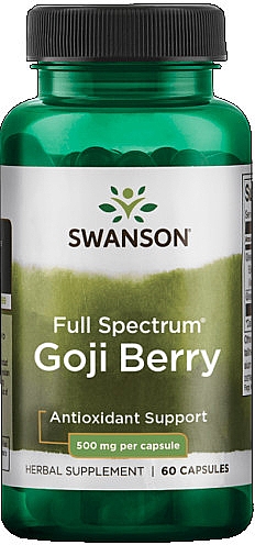 Пищевая добавка "Ягоды годжи", 500 мг - Swanson Full Spectrum Goji Berry Wolfberry — фото N1
