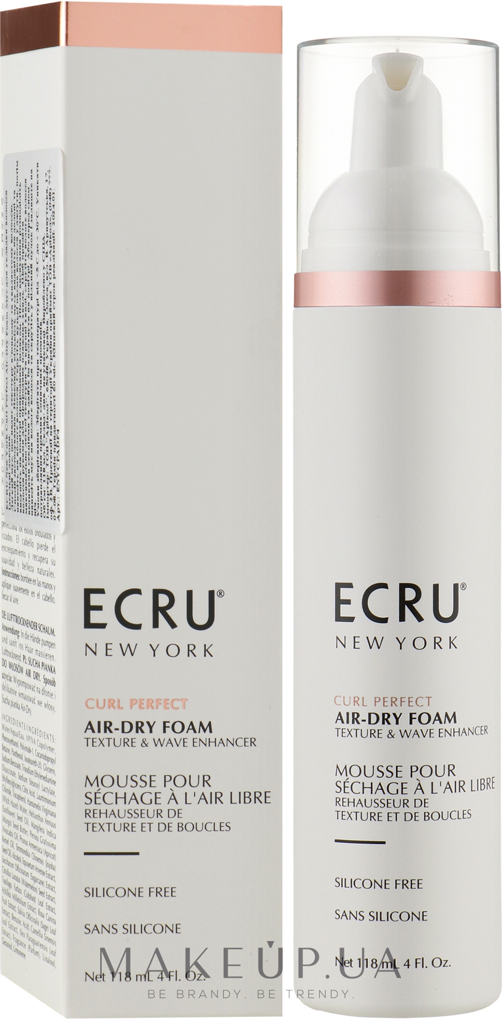 Мус для укладання волосся без фена - ECRU New York Curl Perfect Air-Dry Foam — фото 118ml