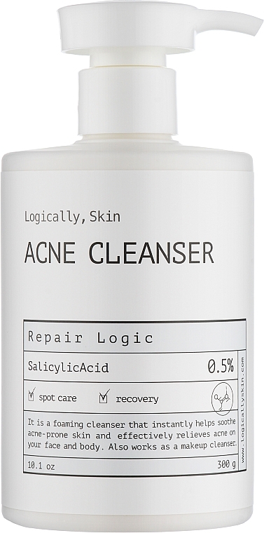 Очищающее средство для кожи лица и тела с акне - Logically, Skin Acne Cleanser — фото N1