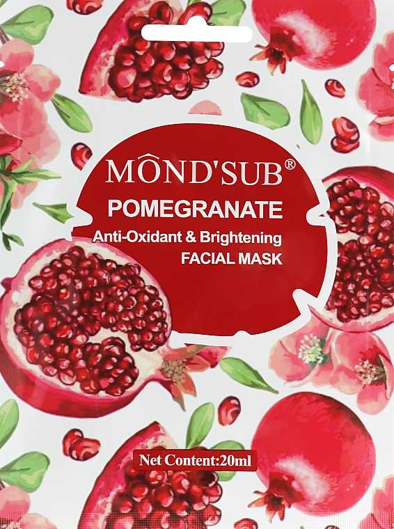 Маска для лица "Гранат" - Mond'Sub Pomegranate Anti-Oxidant & Brightening Facial Mask — фото N1