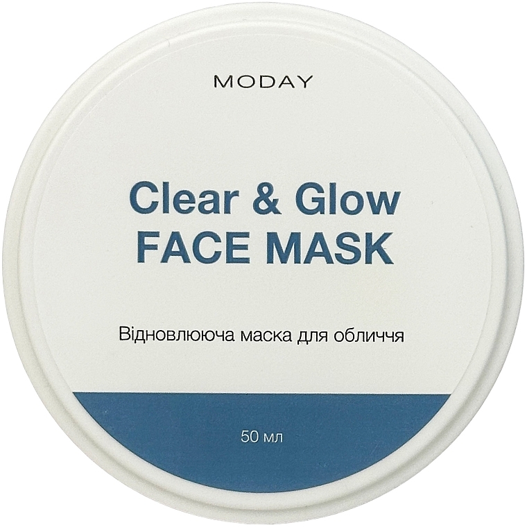 Відновлююча маска-антистрес для обличчя на основі цинку та азелаїнової кислоти - MODAY Clear & Glow Face Mask — фото N2