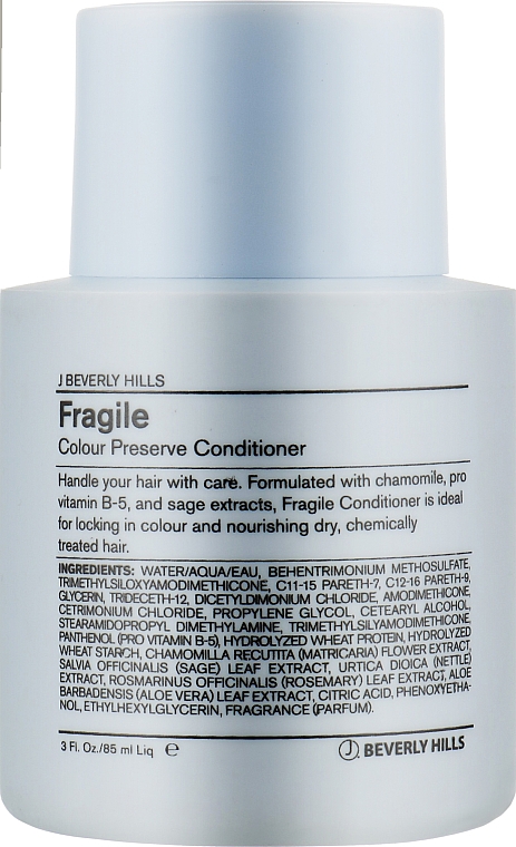 Кондиционер для окрашенных и поврежденных волос - J Beverly Hills Blue Colour Fragile Colour Preserve Conditioner — фото N1