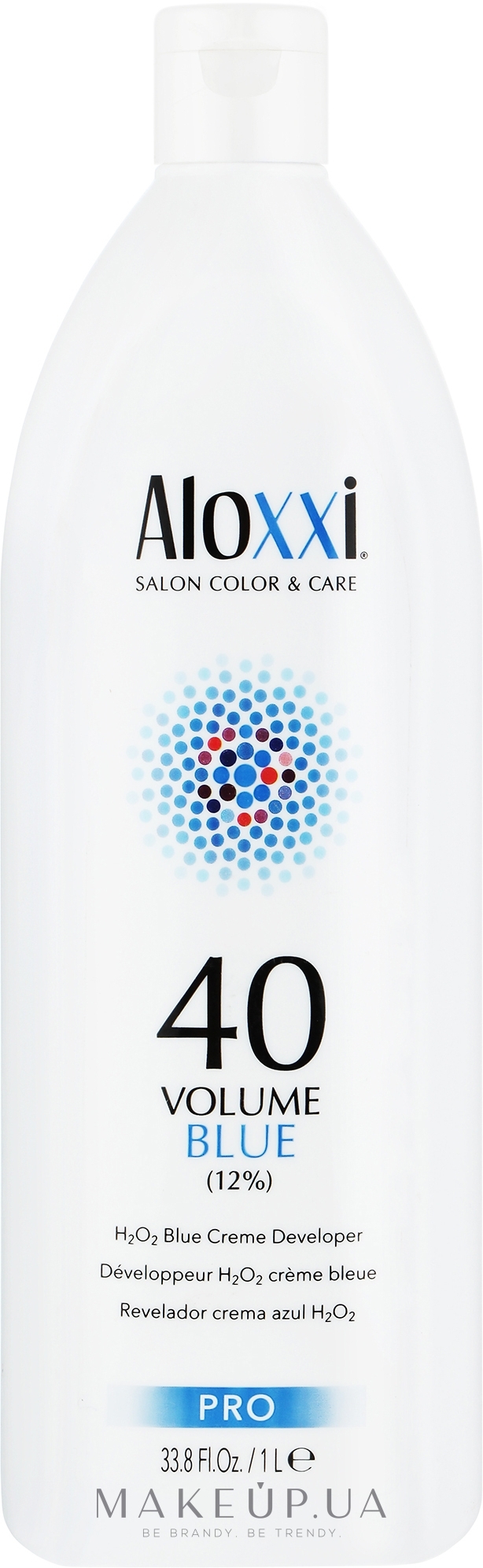 Крем-окислитель для волос, 12% - Aloxxi 40 Volume Blue Creme Developer  — фото 1000ml