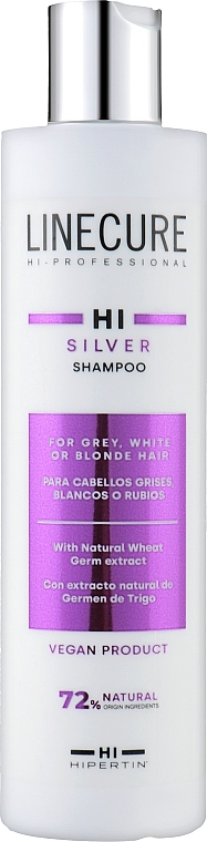 Шампунь для світлого й фарбованого волосся - Hipertin Linecure Vegan Silver Shampoo — фото N2