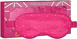 Шелковая повязка на глаза, розовая - Crystallove Silk Blindfold With Crystals Hot Pink — фото N1
