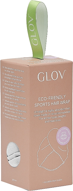 Рушник для волосся "Спорт", сірий - Glov Hair Wrap Sport Grey — фото N3