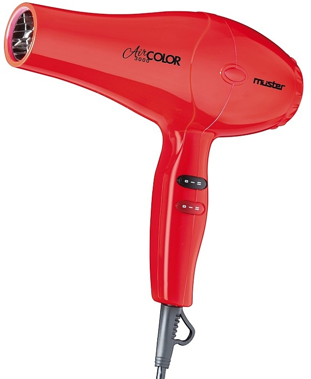 Фен для укладки волос, красный - Dikson Muster Air Color 3000 — фото N1