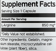 Пищевая добавка "L-аргинин. Максимальная сила" - Swanson L-arginine Maximum Strength 850 mg — фото N2