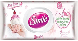 Парфумерія, косметика Вологі серветки для новонароджених, з клапаном, 64 шт. - Smile Ukraine Baby Newborn