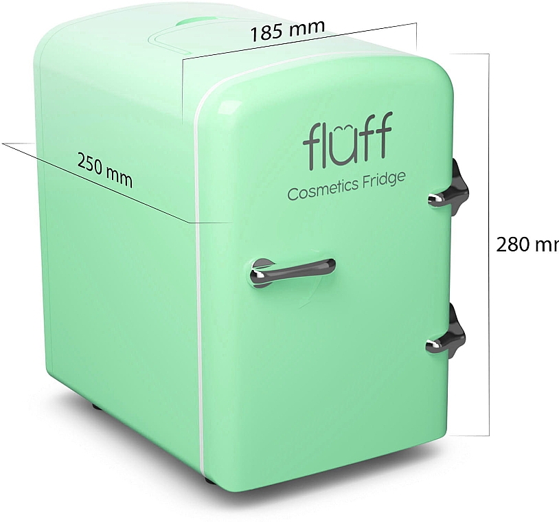 Косметичний міні-холодильник, зелений - Fluff Cosmetic Green Fridge — фото N3