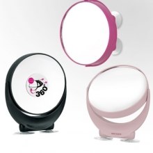 Зеркало подвесное двухстороннее с x10 увеличением, нежно-розовое - Beter Macro Mirror Oooh 360 — фото N2
