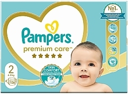 Подгузники Premium Care 2 (4-8 кг), 136 шт. - Pampers — фото N2