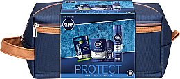 Набор - NIVEA MEN Protect & Care 2021 (ash/balm/100ml + shaving/gel/200ml + deo/50ml + lip/balm/4.8g + bag) — фото N1