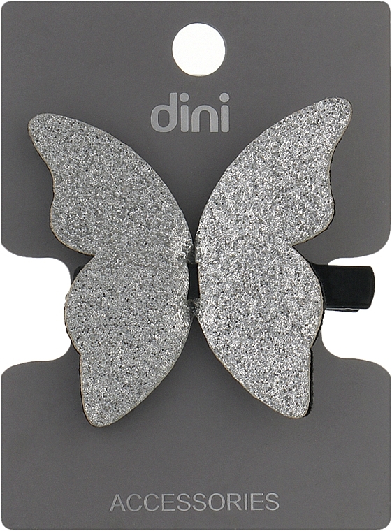Заколка для волос "Бабочка серебряная", d-252 - Dini Hand Made