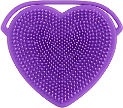 Спонж силиконовый для умывания и массажа, PF-59, сердце, фиолетовый - Puffic Fashion — фото N2