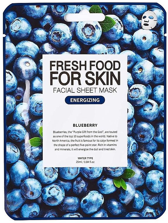 Тканевая маска для лица "Голубика" - Superfood For Skin Facial Sheet Mask Blueberry Energizing  — фото N1