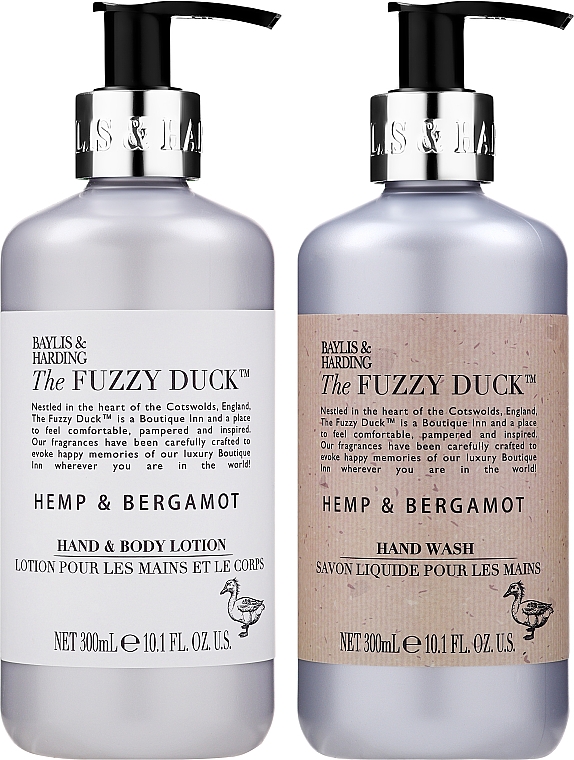 Набор - Baylis & Harding The Fuzzy Duck Hemp & Bergamot (h/soap/300ml + b/h/lot/300ml) — фото N3