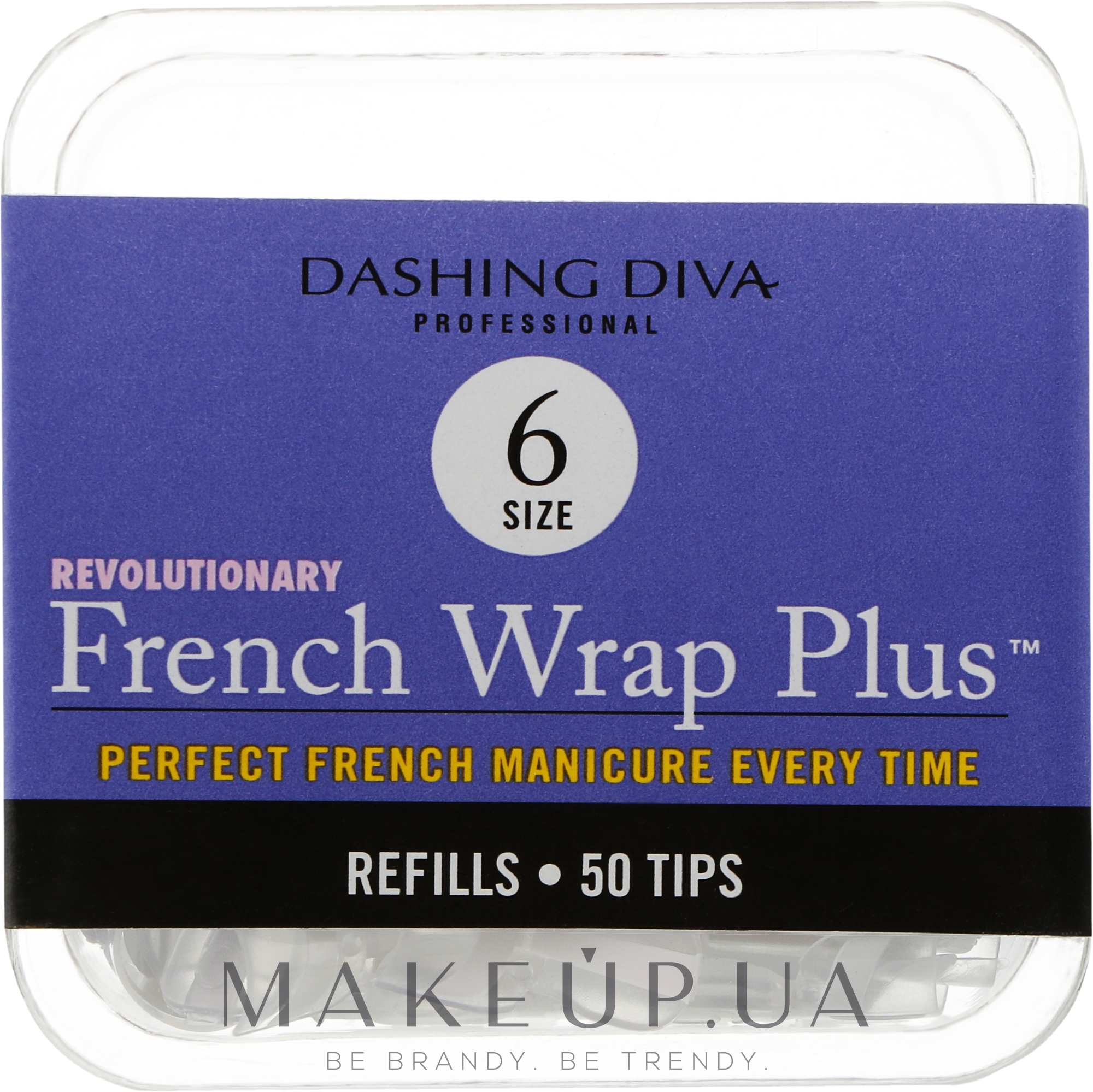 Тіпси вузькі - Dashing Diva French Wrap Plus White 50 Tips (Size - 6) — фото 50шт