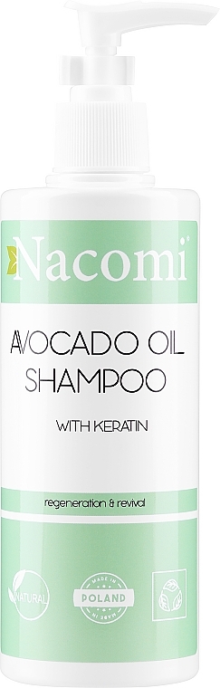 Шампунь для волосся - Nacomi Natural With Keratin & Avocado Oil Shampoo — фото N1