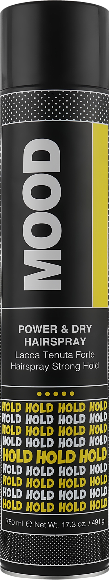Лак для волос сильной фиксации - Mood Power & Dry Hairspray — фото 750ml
