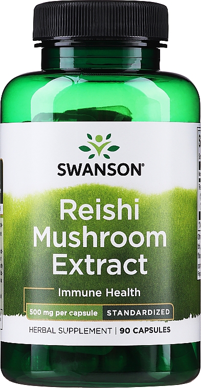 Пищевая добавка "Грибы рейши" 500 мг, 90 шт - Swanson Reishi Mushroom Extract — фото N1