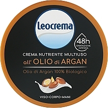 Крем для обличчя, тіла й рук з аргановою олією  - Leocrema Multipurpose Cream Argan Oil — фото N1