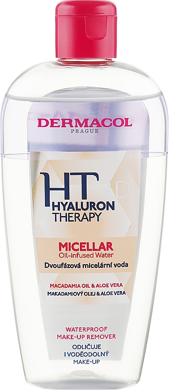 Двухфазная мицеллярная вода - Dermacol Hyaluron Therapy 3d Micellar Oil-Infused Water — фото N1