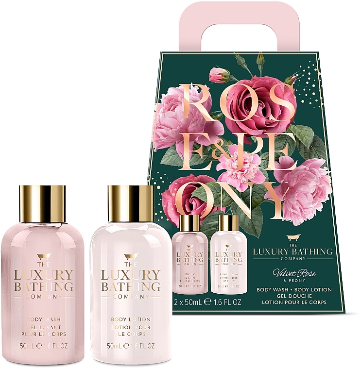 Набір - Grace Cole The Luxury Bathing Velvet Rose & Peony Set (sh/gel/50ml + b/lot/50ml) — фото N1