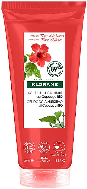 Гель для душа "Цветок гибискуса с органическим маслом купуасу" - Klorane Nutrition Shower Gel Hibiscus Flower With Organic Cupuasu Oil  — фото N1