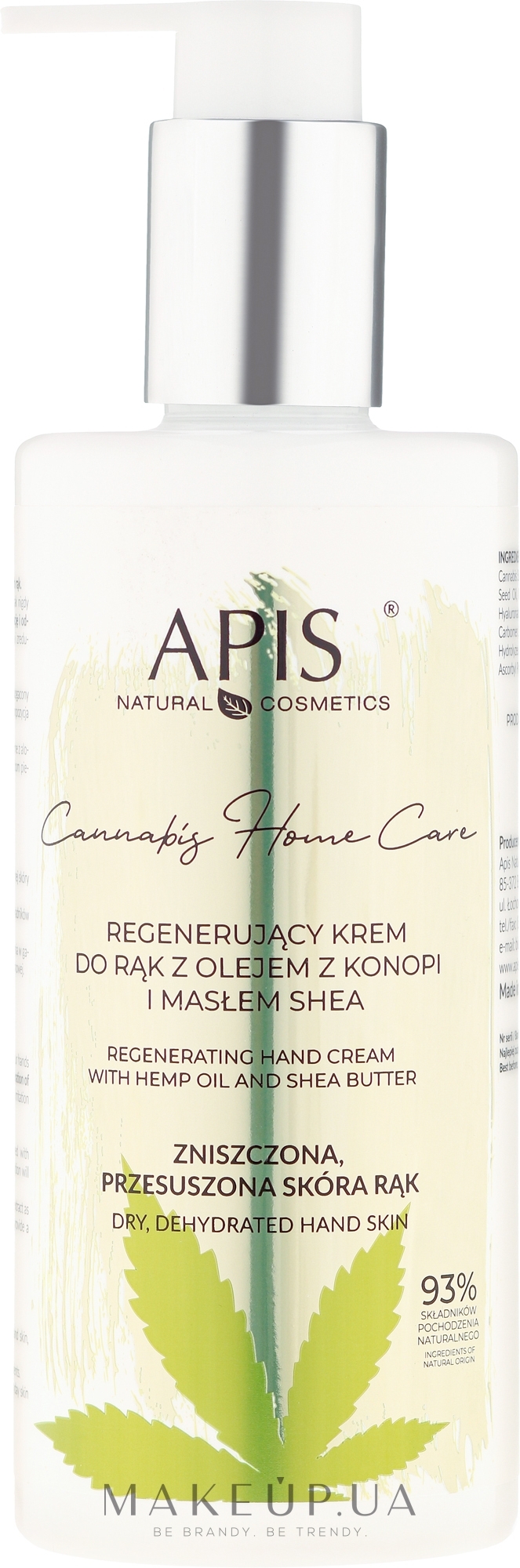 Восстанавливающий крем для рук - APIS Professional Cannabis Home Care Restoring Hand Cream — фото 300ml