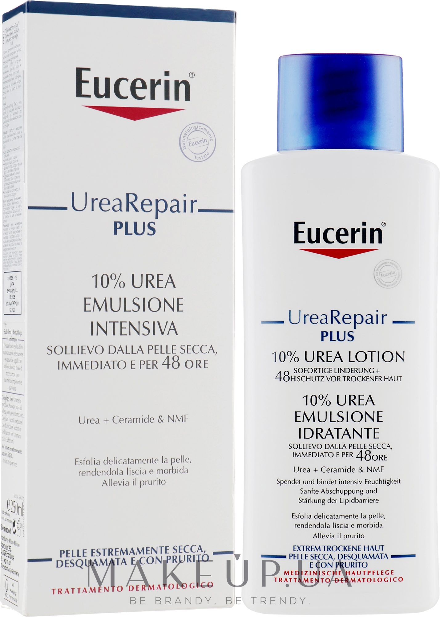Насыщенный увлажняющий лосьон для тела для очень сухой кожи - Eucerin Repair Lotion 10% Urea — фото 250ml