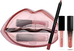 Парфумерія, косметика Набір - Huda Beauty Matte & Cream Lip Set Mogul & Bombshell (l/pen/1.2g + lipstick/1.9ml + lipstick/1.5ml)