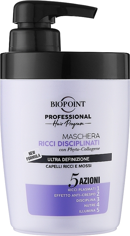 Маска для кудрявых волос с коллагеном - Biopoint Ricci Disciplinati Mask — фото N1