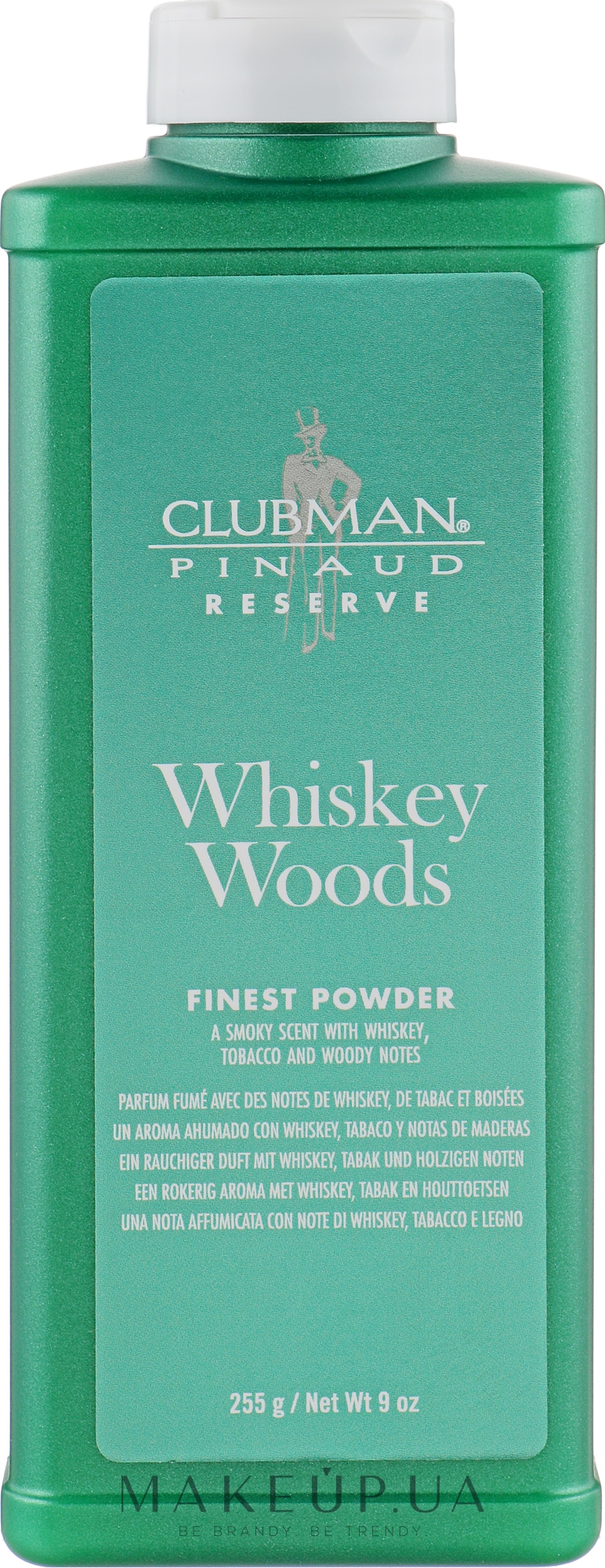 Тальк универсальный с запахом виски - Clubman Pinaud Whiskey Woods Finest Powder — фото 255g