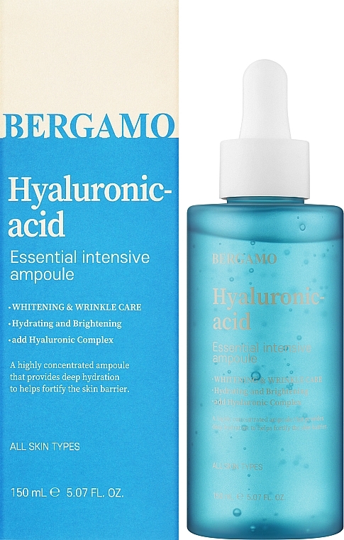 Сыворотка для лица с гиалуроновой кислотой - Bergamo Hyaluronic Acid Essential Intensive Ampoule  — фото N2