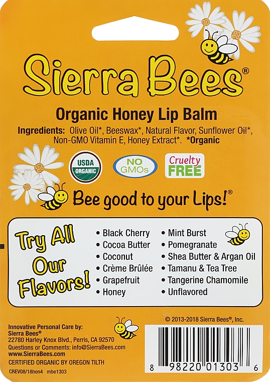 Набір бальзамів для губ "Мед" - Sierra Bees (lip/balm/4x4,25g) — фото N2