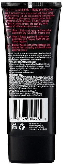 Автозасмага для обличчя та тіла - Bondi Sands GLO Matte One Day Tan — фото N2