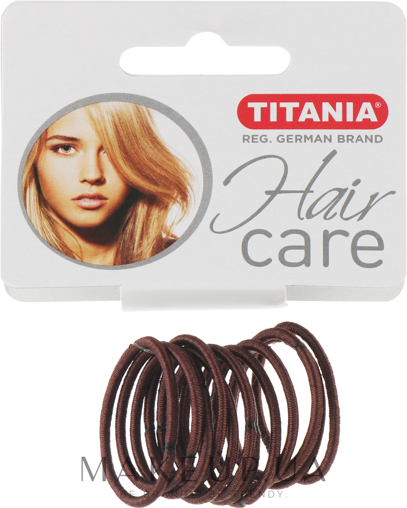 Зажим для волосся, еластичний, 2 мм, 12шт, коричневий - Titania — фото 12шт