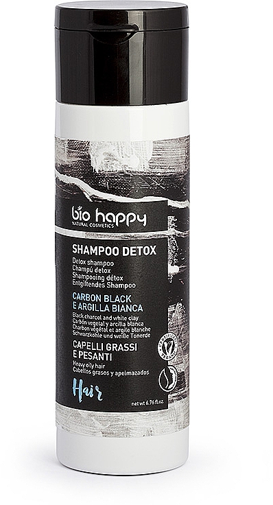 Детокс-шампунь "Чорне вугілля і біла глина" - Bio Happy Detox Shampoo Black Charcol And White Clay — фото N1