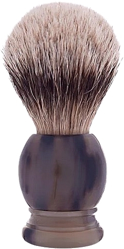 Помазок, 12 размер - Plisson Horn & High Mountain White Shaving Brush — фото N1