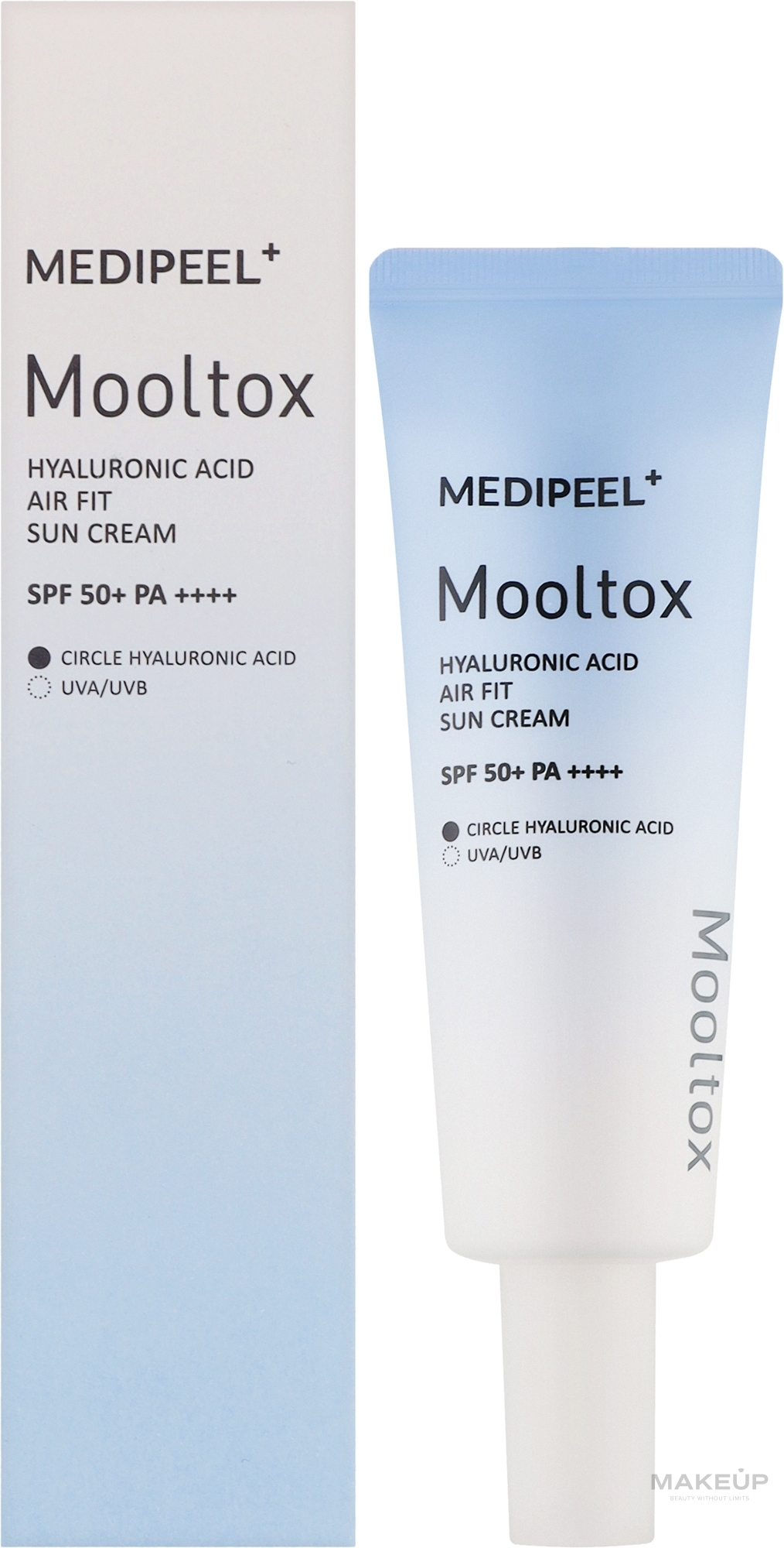 Сонцезахисний крем для обличчя - Medi Hyaluronic Acid Mooltox Air Fit Sun Cream SPF 50+ PA++++ — фото 50ml