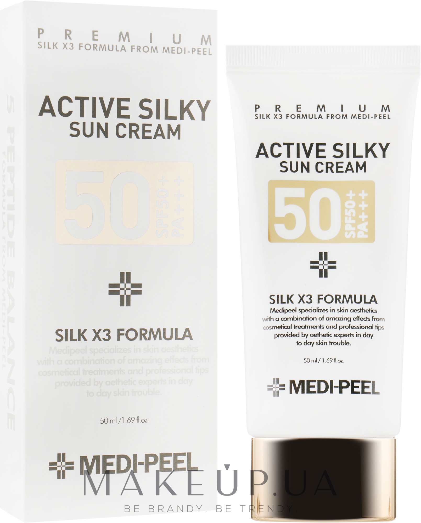 Сонцезахисний крем - Medi Peel Active Silky Sun Cream SPF50+ /PA+++ — фото 50ml
